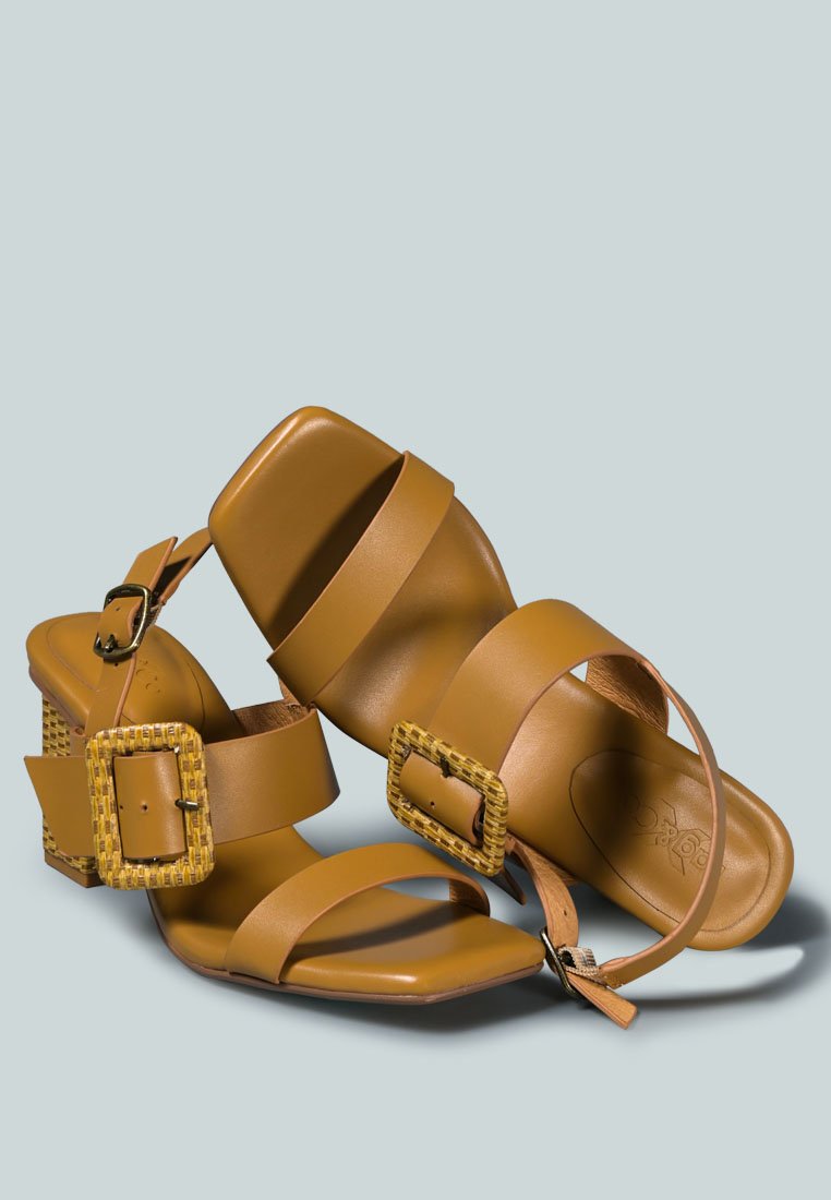 Swift Big Buckle Leather Slingback Sandal