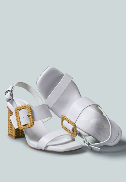 Swift Big Buckle Leather Slingback Sandal