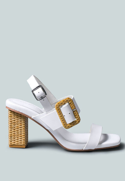 Swift Big Buckle Leather Slingback Sandal