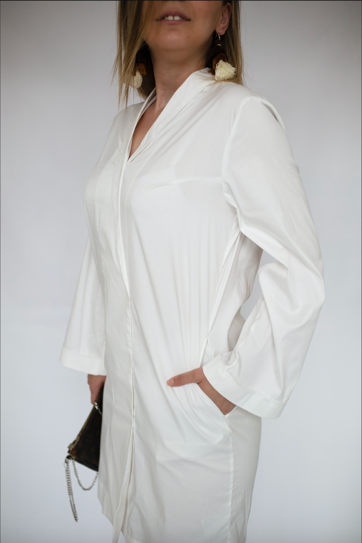 WRAPPED DRESS WIDE OPEN SLEEVES