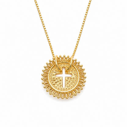 Shine Circle Cross Necklace