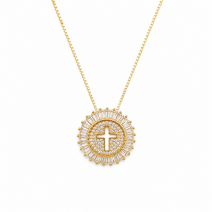 Shine Circle Cross Necklace