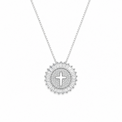 Shine Circle Cross Necklace
