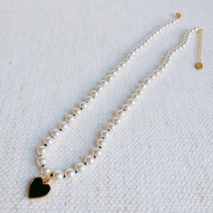 Silky Thread Heart Charm Necklace