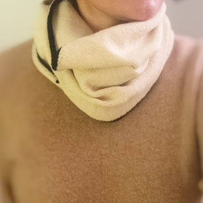 Slim Minimalist Knit Scarf – Two-Tone & Striped