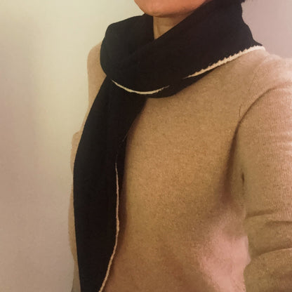 Slim Minimalist Knit Scarf – Two-Tone & Striped