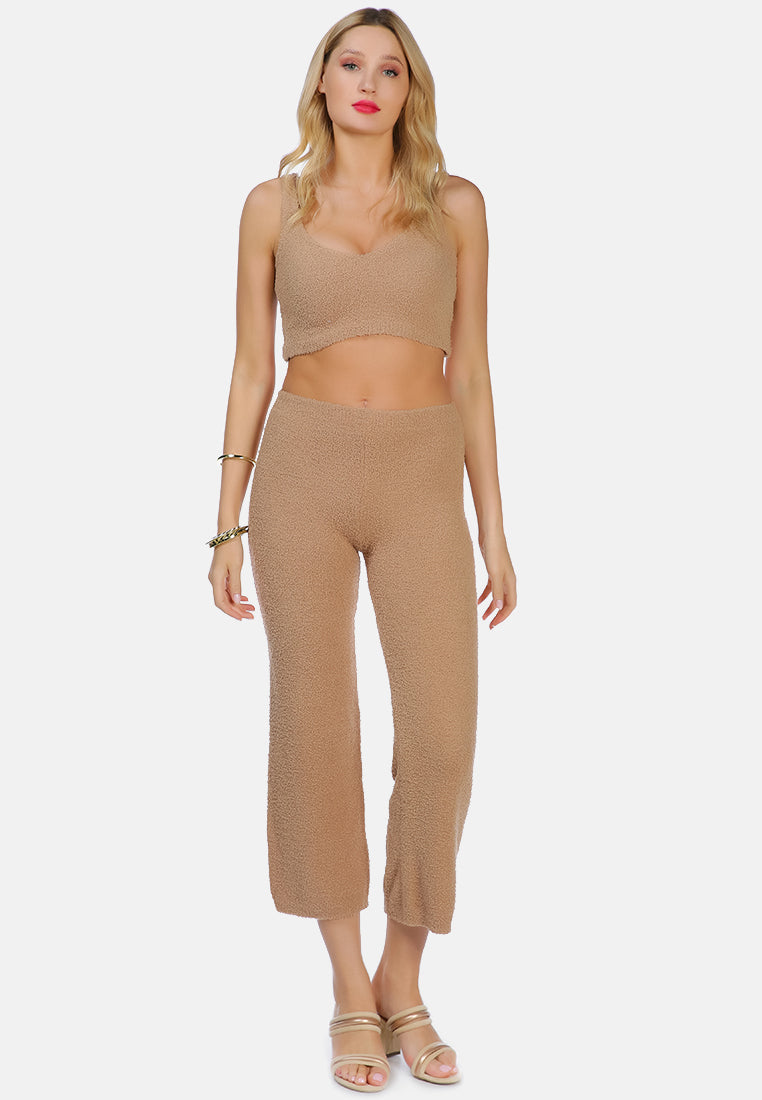 Solid Casual Wide Leg Trousers