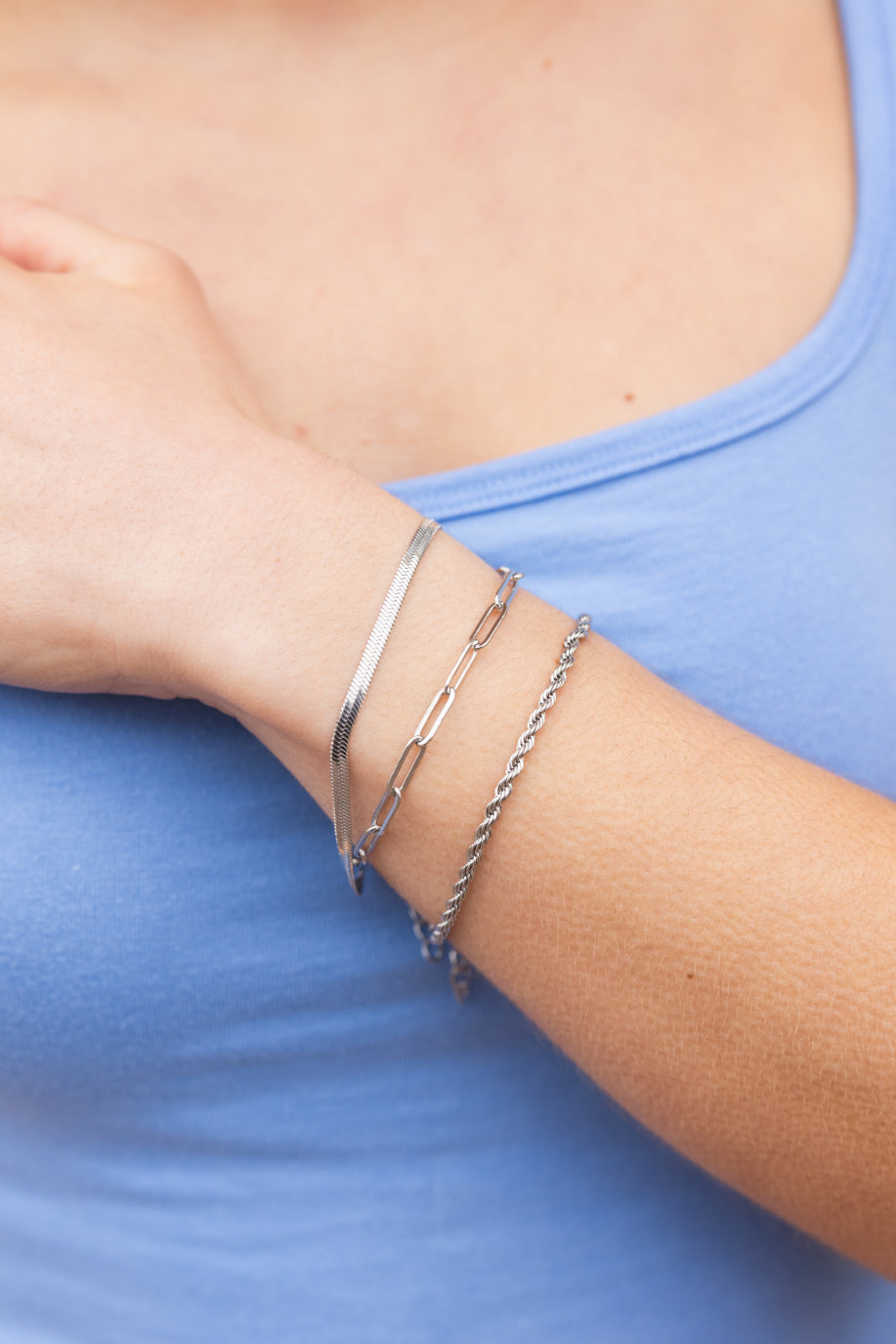 Luxe Silver Paper Clip Bracelet