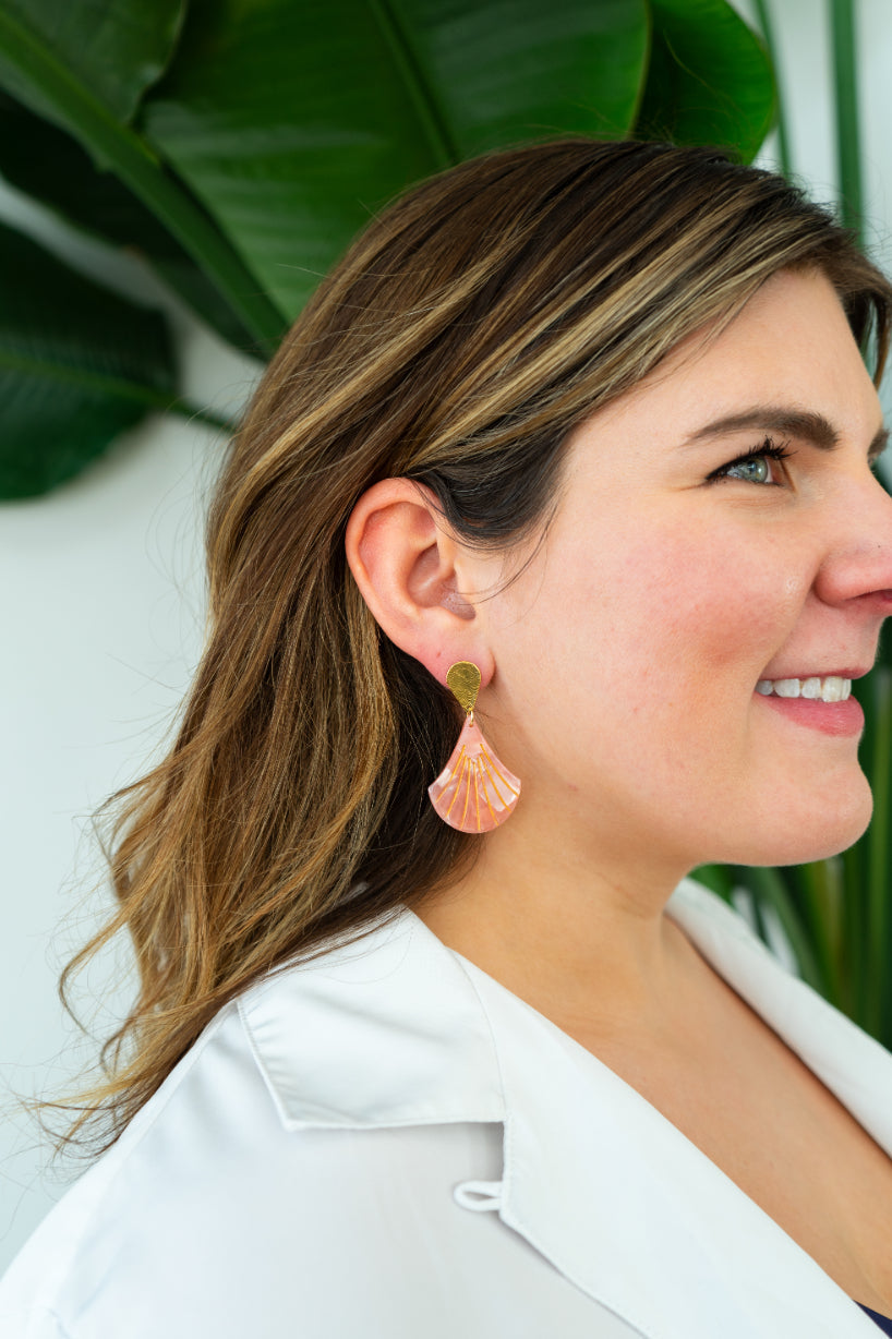Daphne Earrings - Rose Quartz
