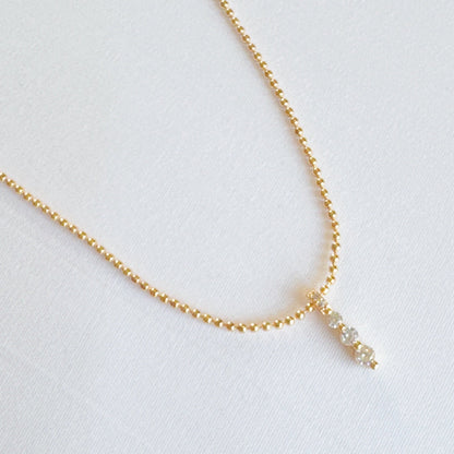 Three Sparkles In A Row Necklace