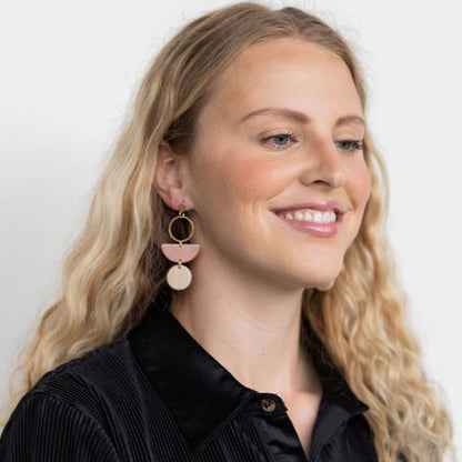 Wren Earrings - Blush & Linen