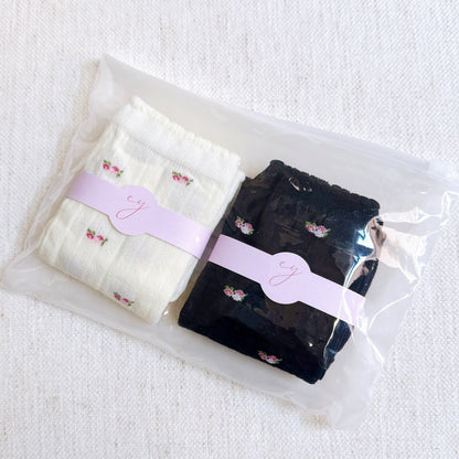 Vintage Floral Patterned Socks Set Of 2