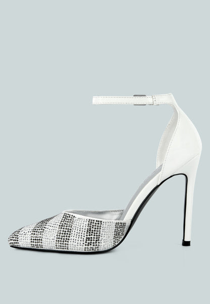 Nobles Rhinestone Patterned Stiletto Sandals