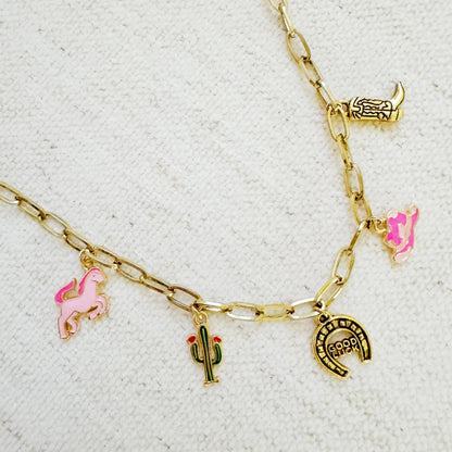 Yeehaw Rodeo Charm Necklace – Western Icons