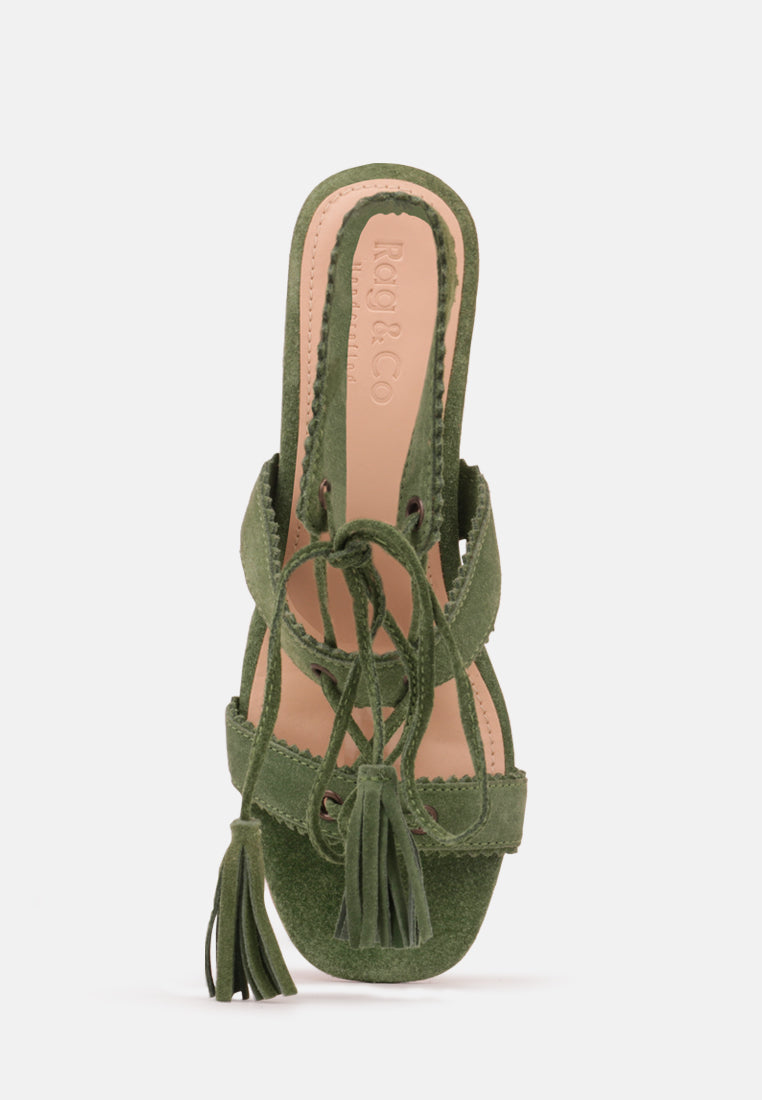 Zena Croc Texture Leather Sandal