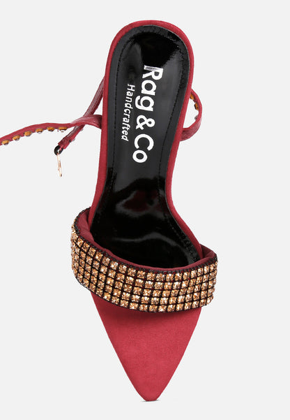 Zurin Black High Heeled Diamante Sandals