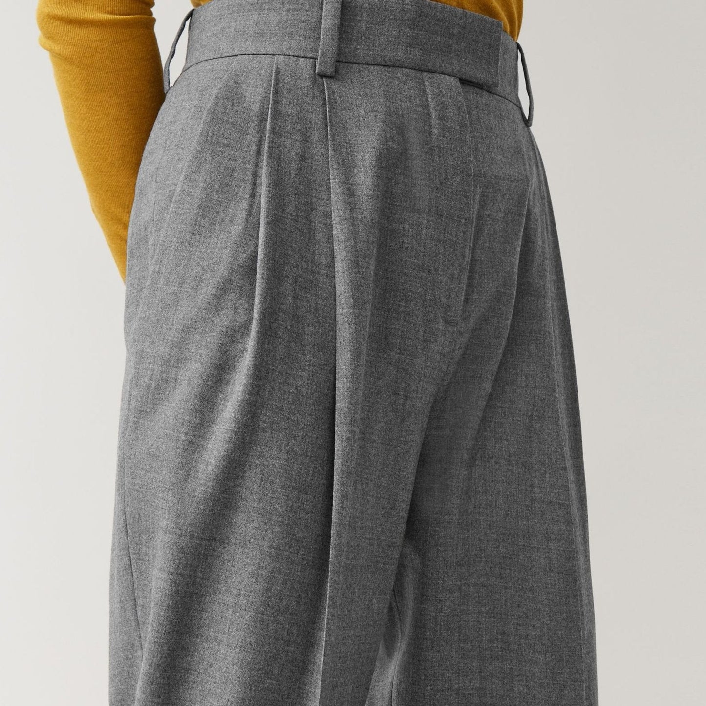Trouser high waist dropped pants
