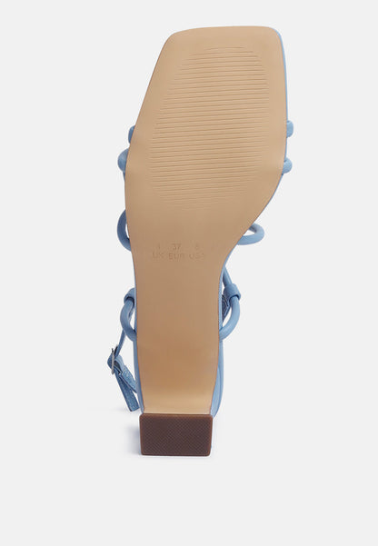 Andrea Knotted Straps Block Heeled Sandals