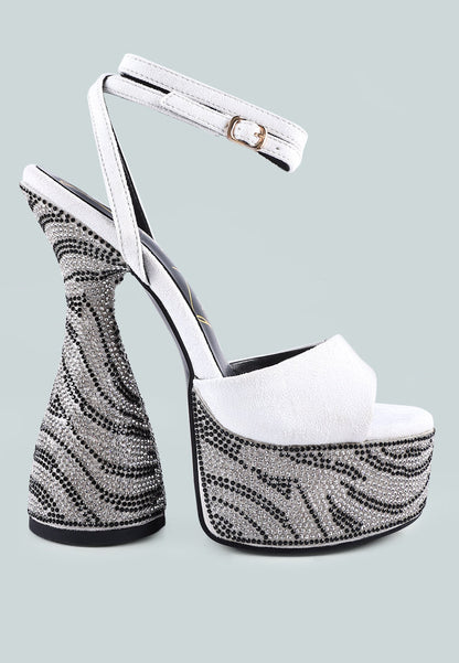 Backstage Rhinestone Embellished Ultra High Platform Sandals
