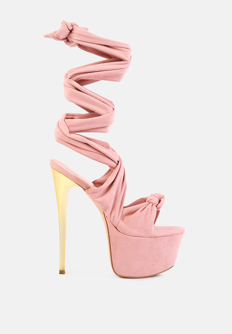 Bauble High Heeled Lace Up Sandals