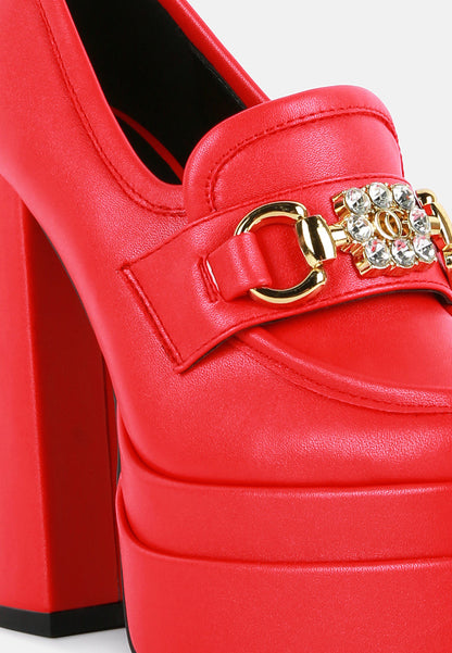 Bratz Horsebit Diamante Embellished Chunky Platform Loafers