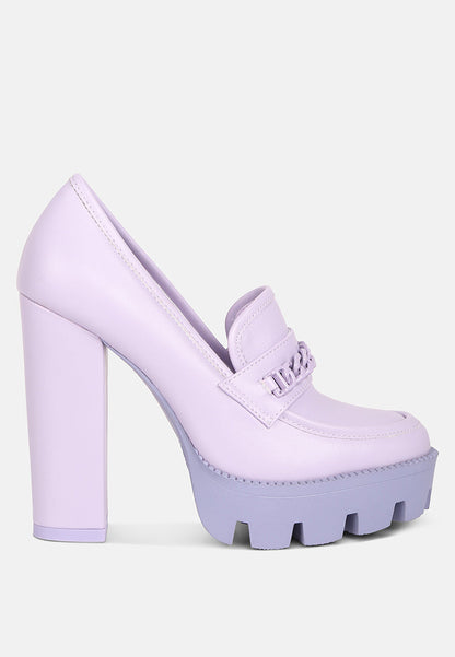 Corinne Chain Embellished Chunky Loafers