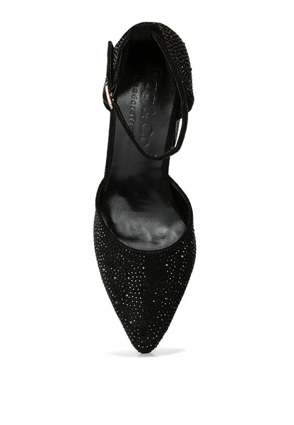 Culver Microfiber Diamante Block Heeled Sandal