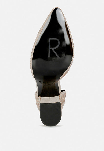 Culver Microfiber Diamante Block Heeled Sandal