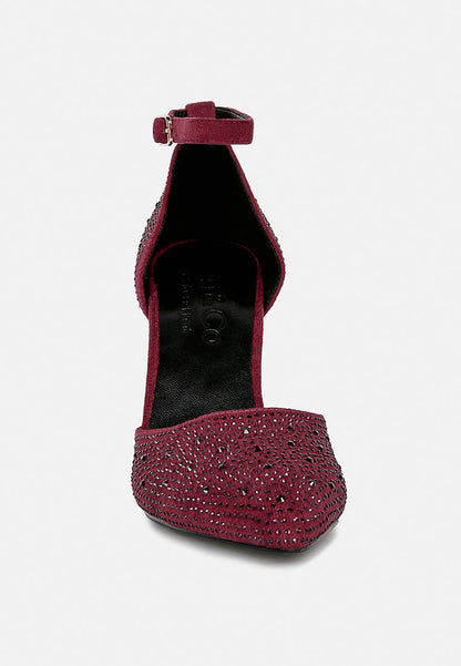 Culver Microfiber Diamante Block Heeled Sandal