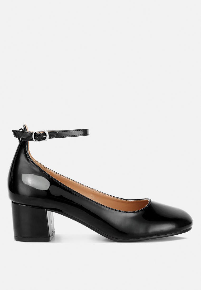 Debbie Ankle Strap Low Block Heel Sandals