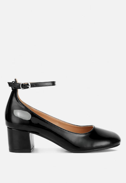 Debbie Ankle Strap Low Block Heel Sandals