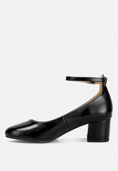 Debbie Ankle Strap Low Block Heel Sandals