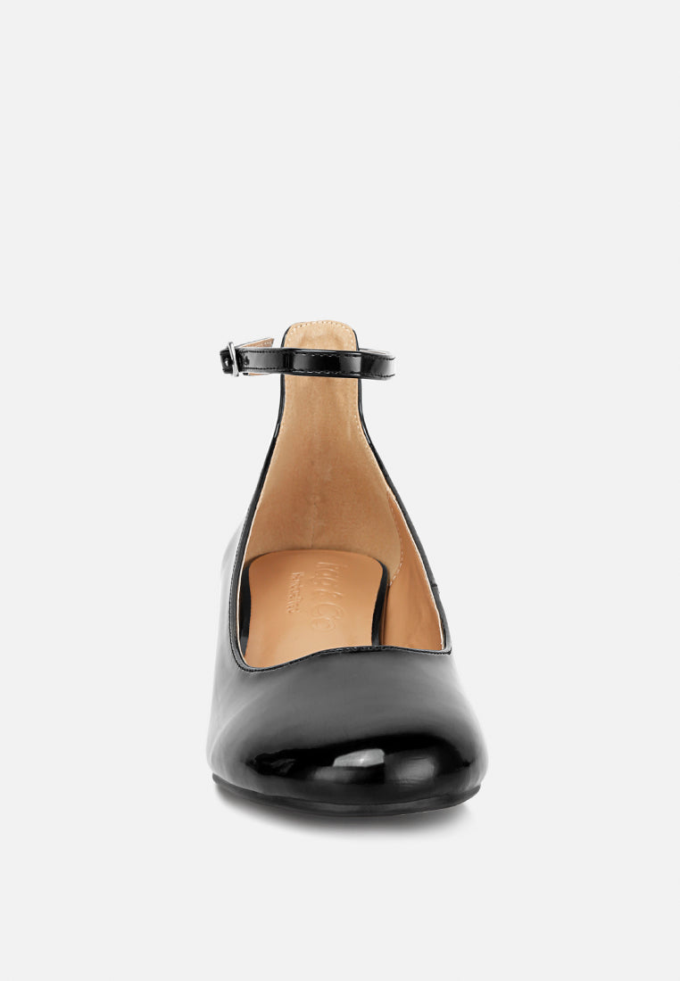Debbie Ankle Strap Low Block Heel Sandals
