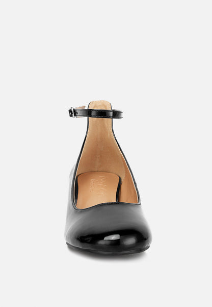 Debbie Ankle Strap Low Block Heel Sandals