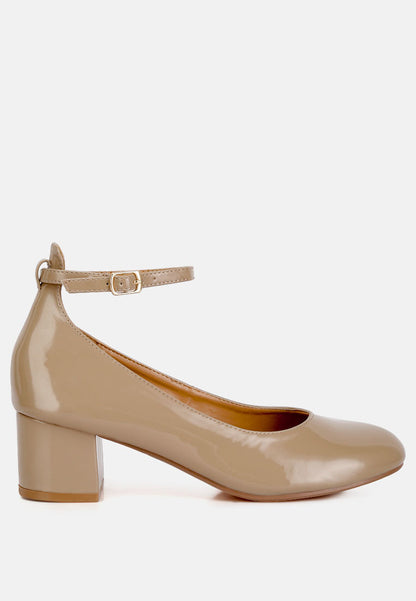 Debbie Ankle Strap Low Block Heel Sandals