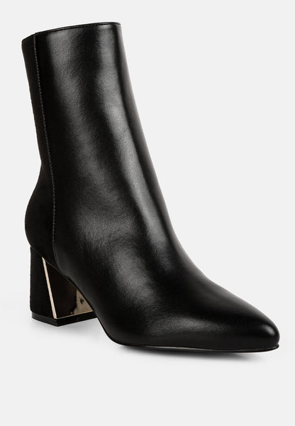 Desire Suede Back Panel High Ankle Boots