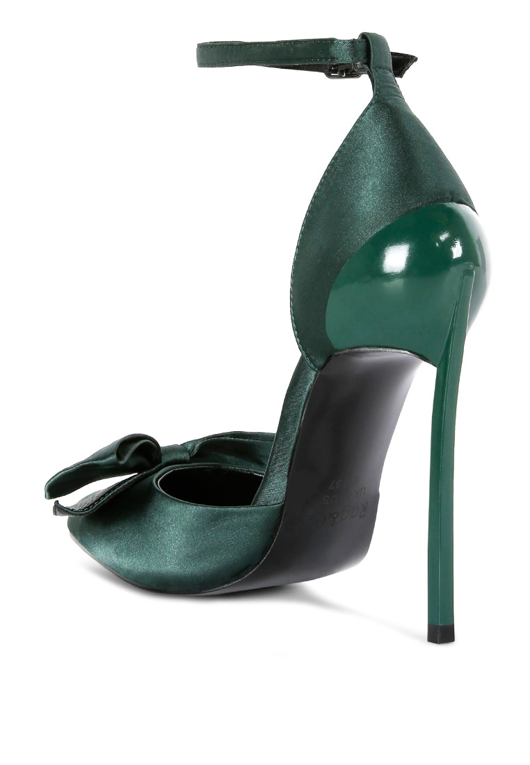 Dingles High Heeled Satin Bow Sandals