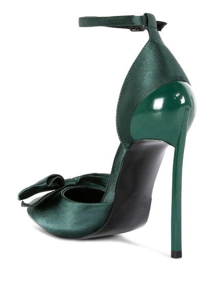 Dingles High Heeled Satin Bow Sandals