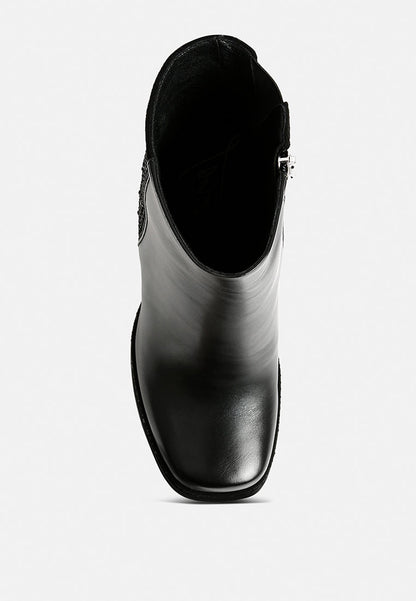 Dryday Diamante Zip Up Block Heel Boots