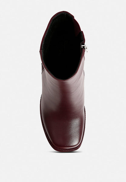 Dryday Diamante Zip Up Block Heel Boots