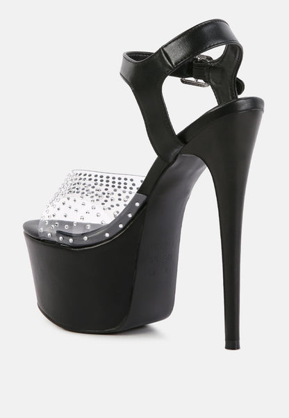 First Date Ultra High Heel Clear Sandals
