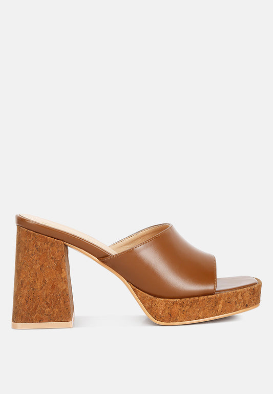 Flexes Flared Block Heel Sandals