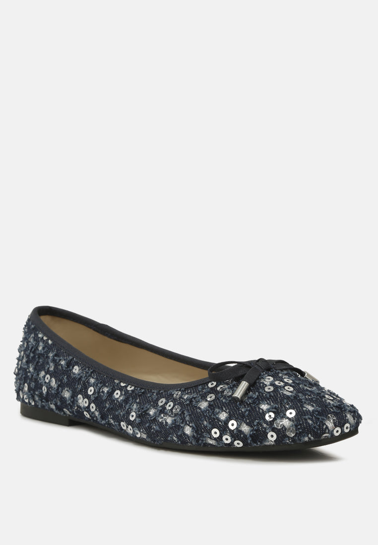 Florent Sequin Flat Bow Ballerinas