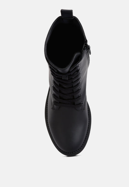 Forter Faux Leather Lace Up Boots