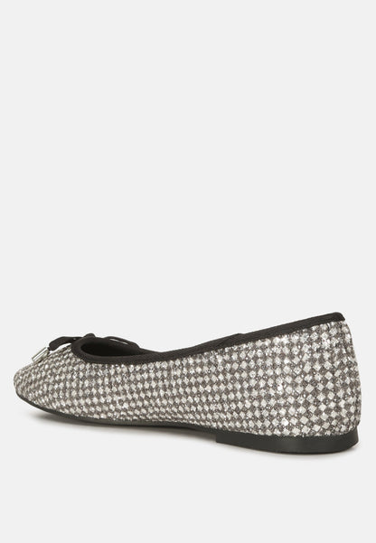 Harriet Glitter Faux Leather Flat Ballerinas