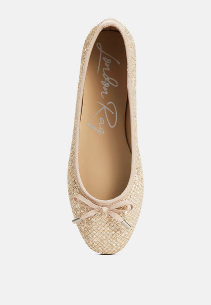 Harriet Glitter Faux Leather Flat Ballerinas