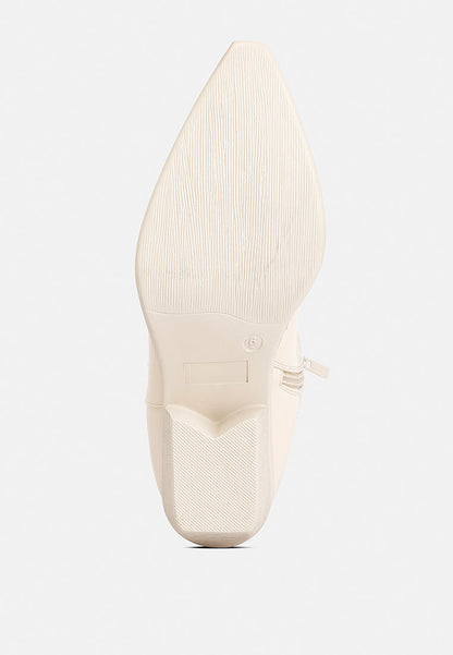 Hasting Patchwork Detail Low Heel Cowboy Boots