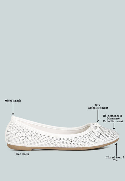 Hosana Rhinestones And Stud Embellished Ballet Flats