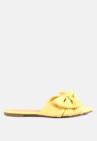 Little Jane Textured Bow Slider Flats