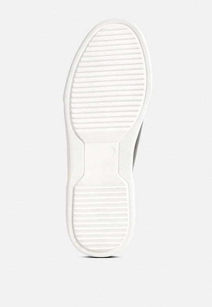 Magull Solid Lace Up Leather Sneakers